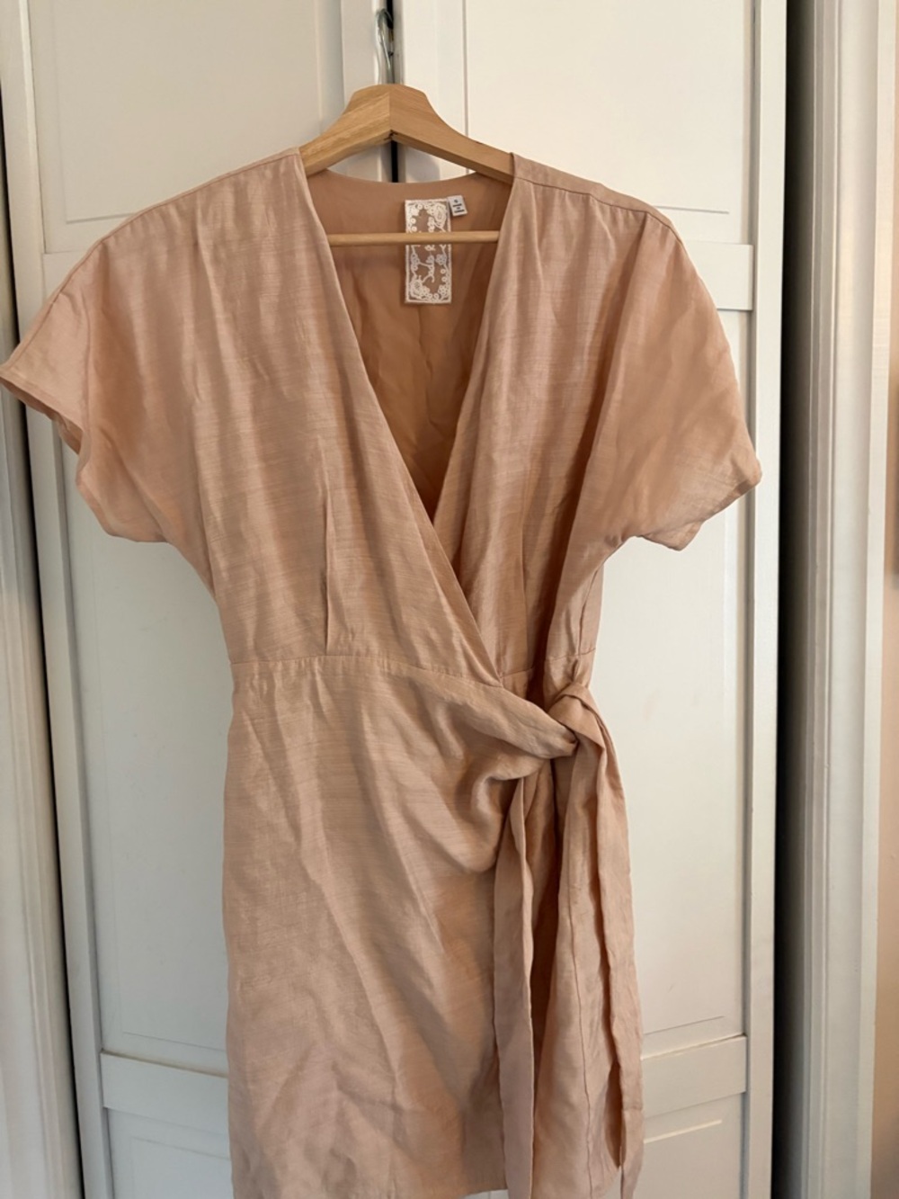 Sadie & Sage Blush Pink Wrap Mini Dress